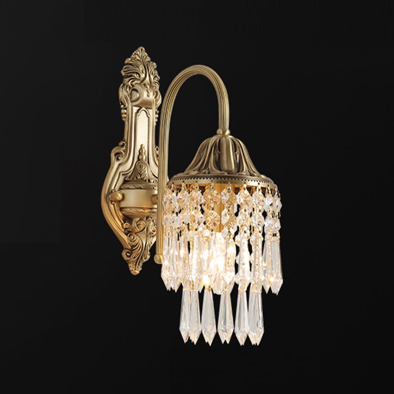 Luz de luz de pared de estilo tradicional Dropas de cristal luces aplastas para la sala de estar del dormitorio del hotel