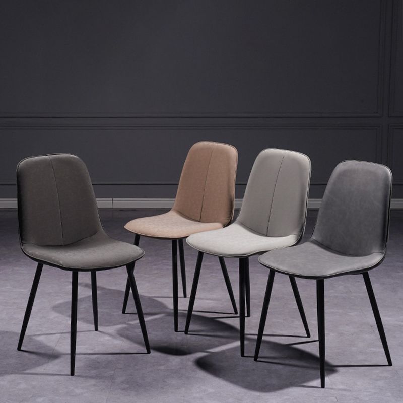 Silla de comedor de metal de estilo escandinavo cafetería sillón de comedor sólido