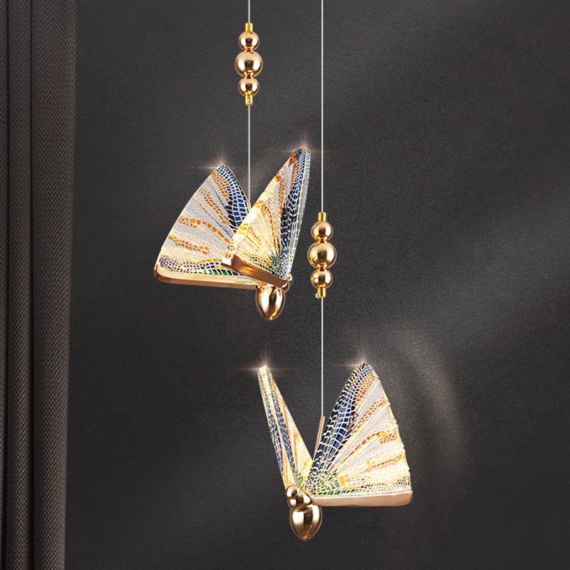 Modern de forma moderna de forma colgante de forma de mariposa Luz de metal para dormitorio para dormitorio