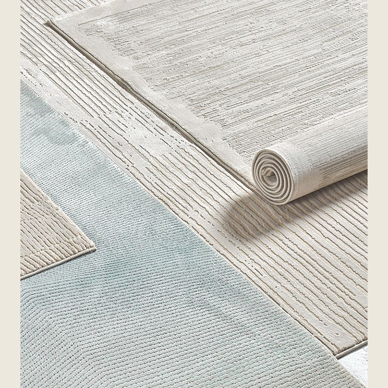 Simple Apricot Modern Rug Polyester Solid Color Area Rug Non-Slip Rug for Living Room