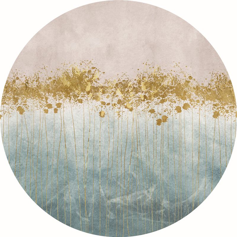 Gold Leaves Carpet Blending Modern Carpet Non-Slip Backing Carpet for Living Room