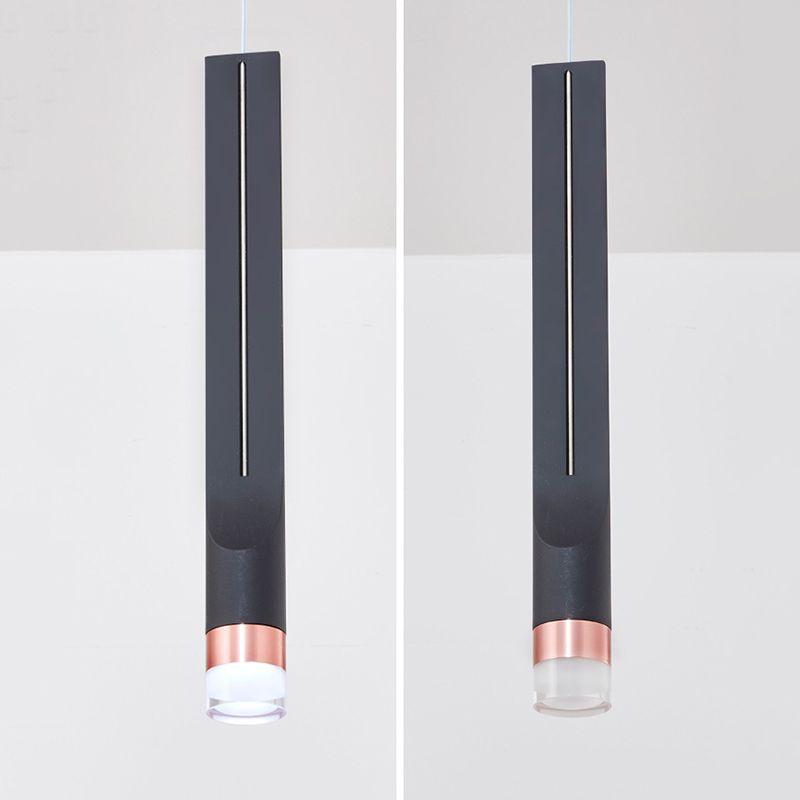 17.7 "H Noordse stijl LED hangend licht aluminium lange stripverlichtingsarmatuur met kristallen lampenkap