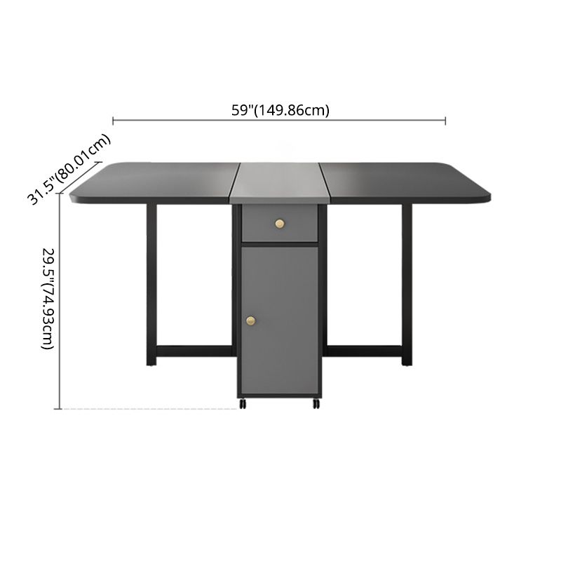 Modern Style Traditional Height Dining Set with Drop Leaf Table and Trestle Base for Home Use