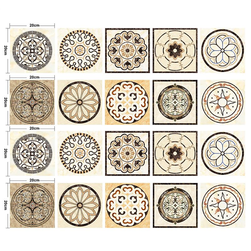 Yellow-Black Mandala Wallpaper Panels Peel Off Bohemian Kitchen Wall Decor, 8.6-sq ft