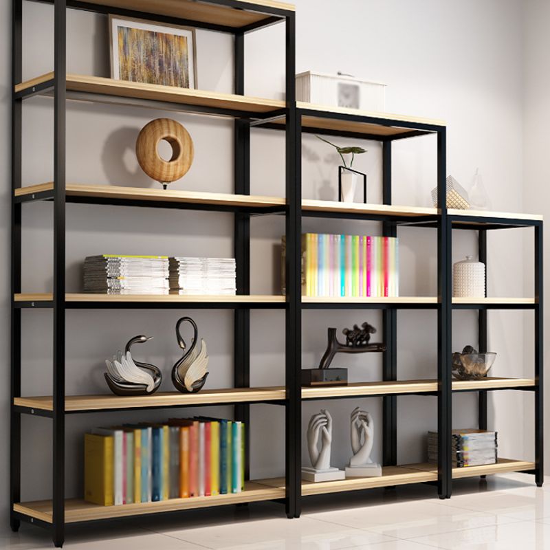 Metal Etagere Bookcase Industrial Open Back Book Shelf with Shelves for Office and Home