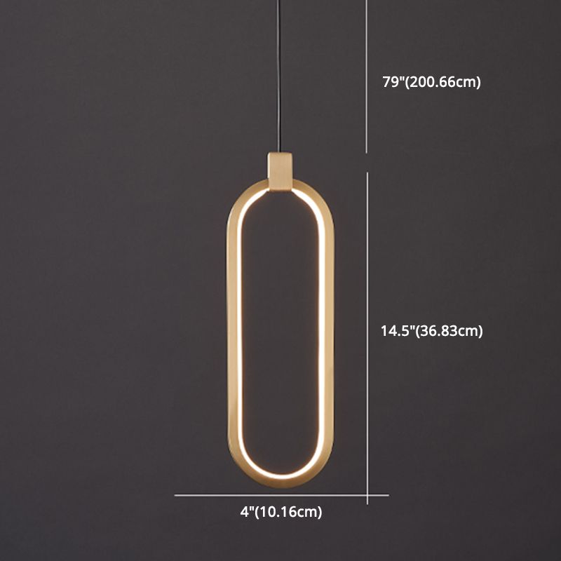Minimalist LED Hanging Ceiling Light Aluminum 1-Light Linear Ceiling Pendant Light