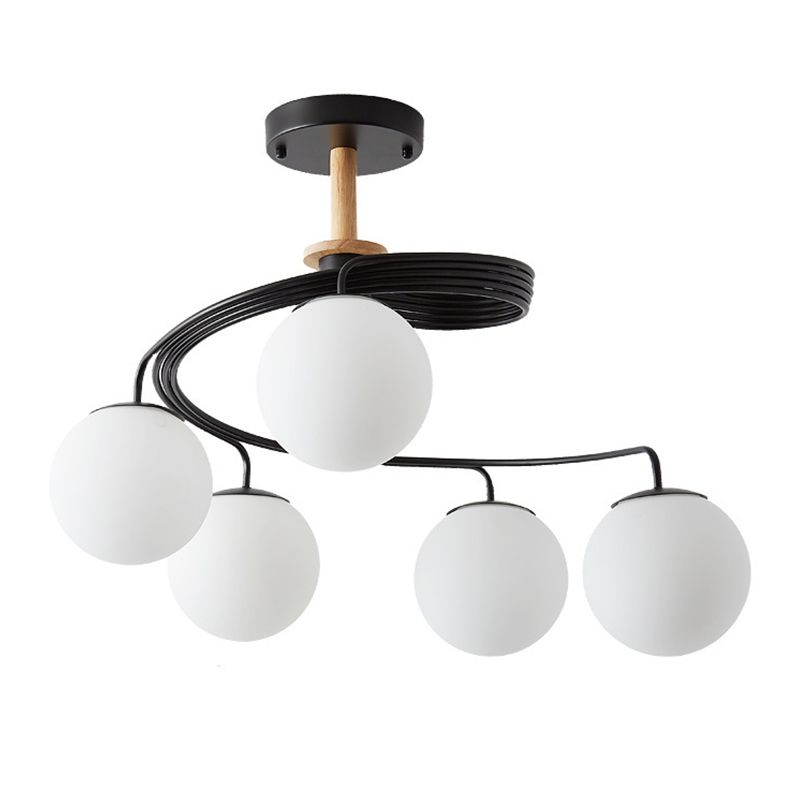 Contemporary Sphere Flush Light Glass Macaron Flush Mount Ceiling Fixture
