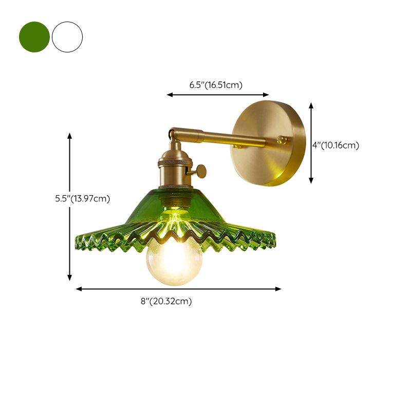 Cone Shape Glass Wall Light Industrial Style 1 Light Wall Light Sconce
