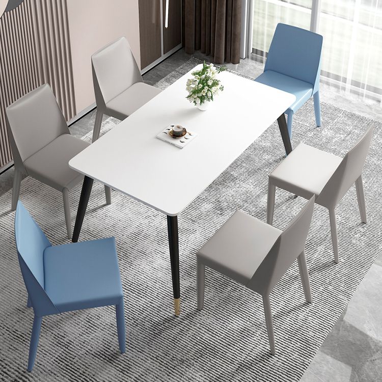 Contemporary Leather Dining Chair Parsons Chair in Matte Finish for Kitchen