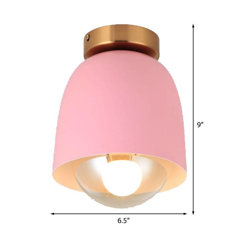 Plafoniera da incasso bianca/rosa/gialla/caffè con paralume Plafoniera moderna in metallo e vetro a 1 testa per corridoio