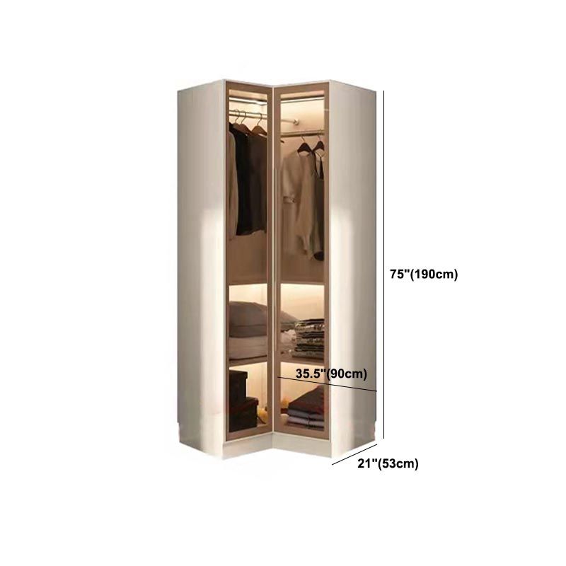 Contemporary Style Wardrobe White Colour Wood Wardrobe Closet for Home