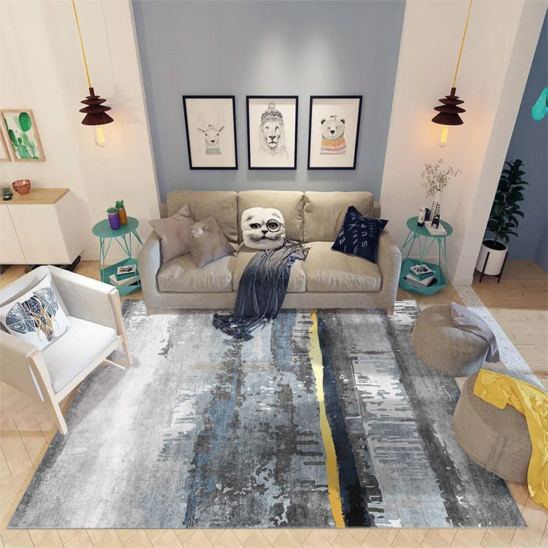 Light Brown Color Piece Area Rug Polyester Modern Rug Washable Rug for Drawing Room