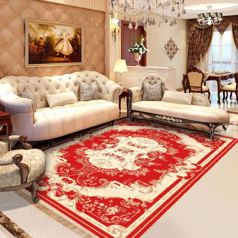 Fancy Chinoiserie Rug Multi Color Floral Area Carpet Non-Slip Backing Stain Resistant Pet Friendly Rug for Living Room