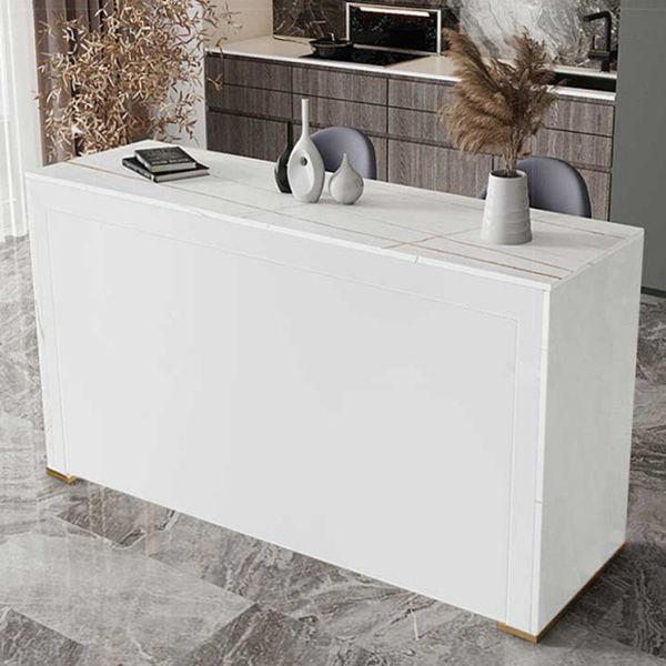 Modern Rectangle Bar Counter Table Sintered Stone Dining Table for Kitchen