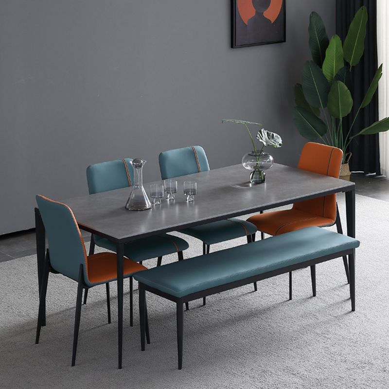 Contemporary Dining Chairs Faux Leather Armless Dining Chairs for Home