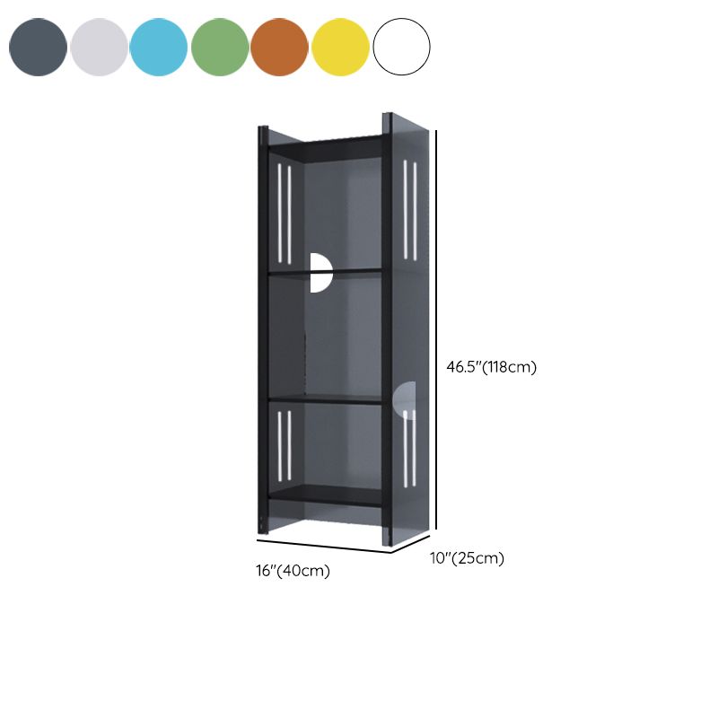 Modern Closed Back Standard Bookshelf Acrylic Bookcase with Rectangular Shelves