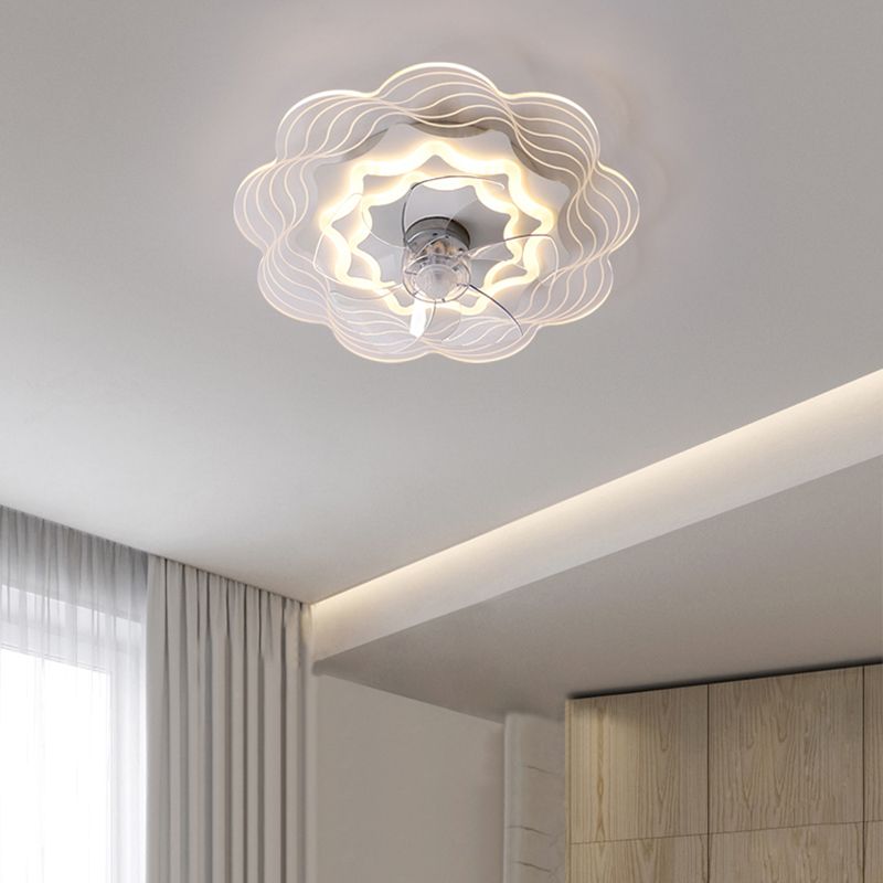 Lampada a ventola a soffitto in metallo in stile semplice per la camera da letto