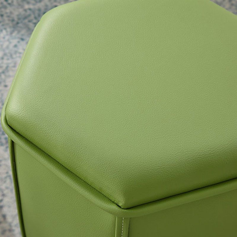 Solid Color Leather Standard Stool Modern Style Simple Unique Shape Footrest