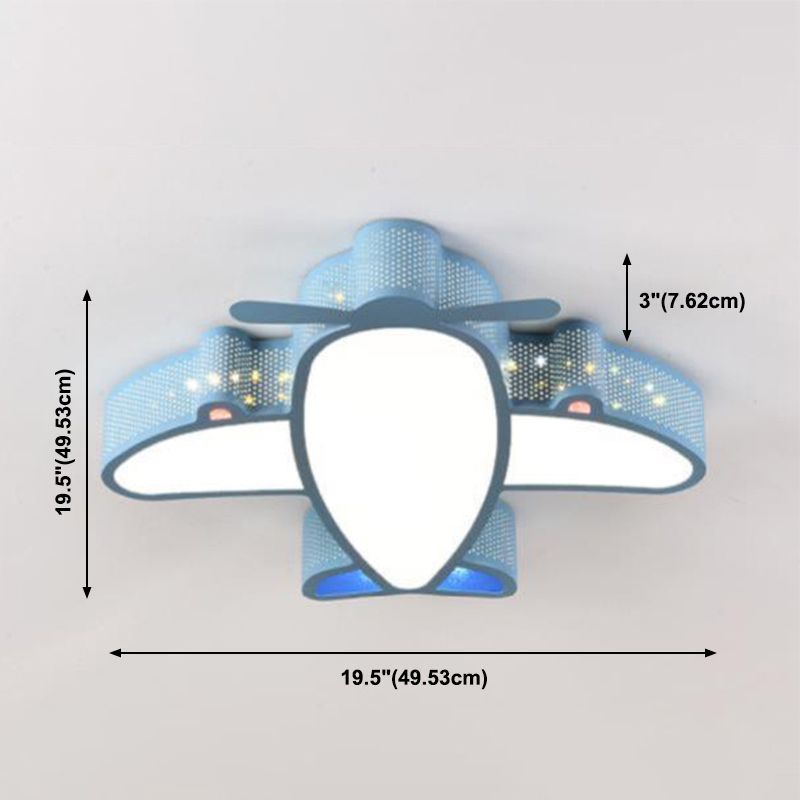 Airplane Flush Mount Light Fixtures 1 Light Acrylic Cartoon LED Ceiling Light