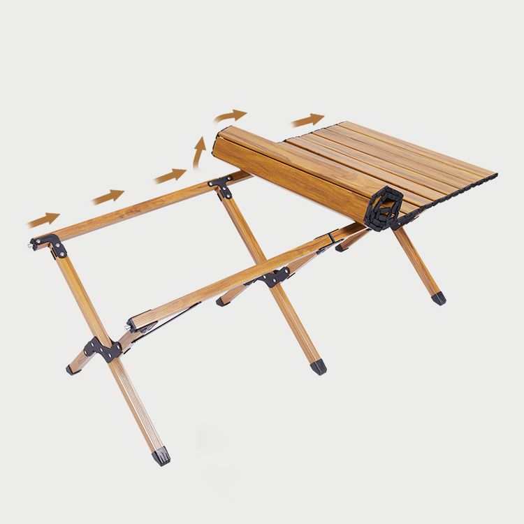 Rustic Patio Table Metal Foldable Rectangle Camping Table for Outdoor