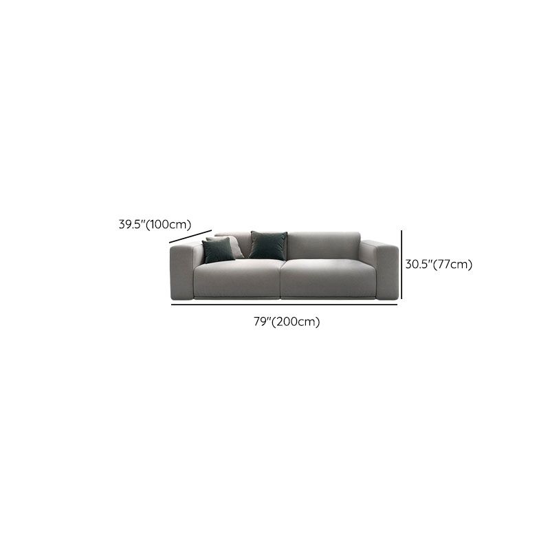 Contemporary Slipcovered Cushions Settee Cotton Pillow Top Arm Sofa