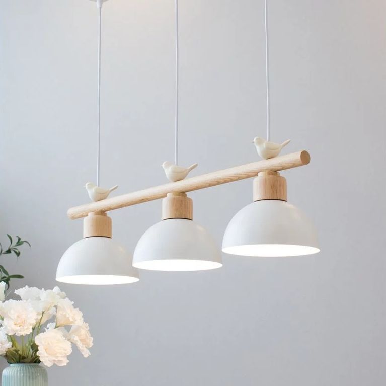 Metal 3 Lights Island Pendant Lighting Round Minimalist Island Light Fixtures for Dining Room