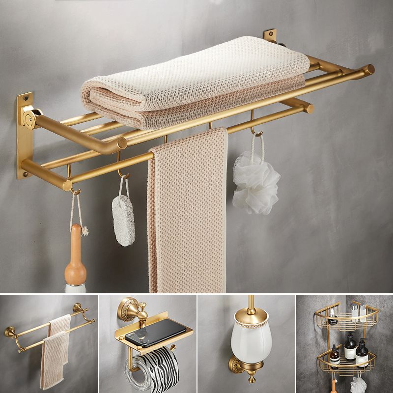 Modern Bathroom Accessory Kit Paper Holder Bath Shelf Gold Bath Hardware Set