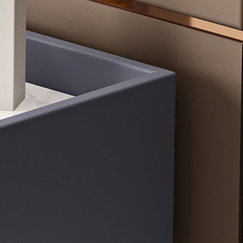 5 Drawers Stone Makeup Table Desk Vanity for Women, 17.12" D x 30.31" H, White/Blue