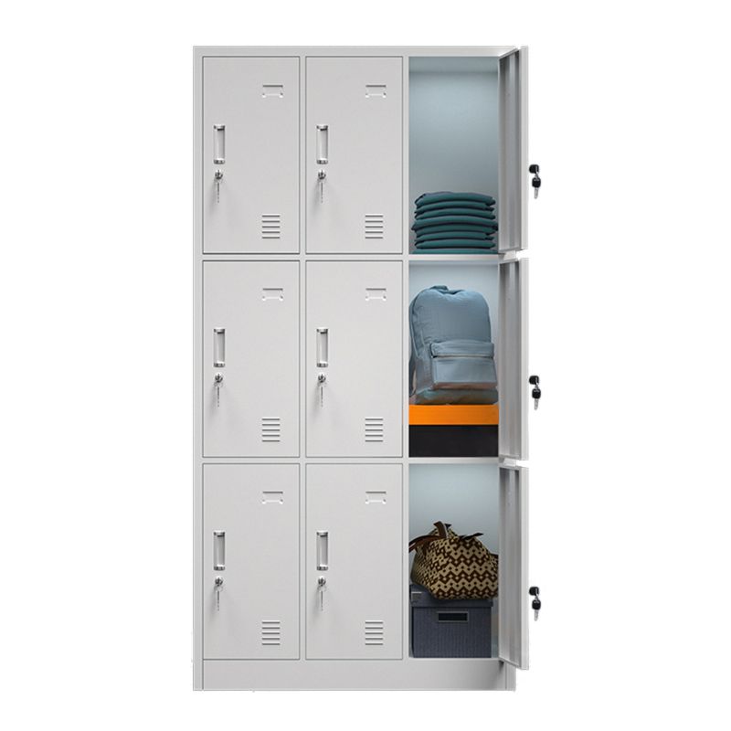 Metal Contemporary Cabinet for Home Grey Steel Storage Cabinet
