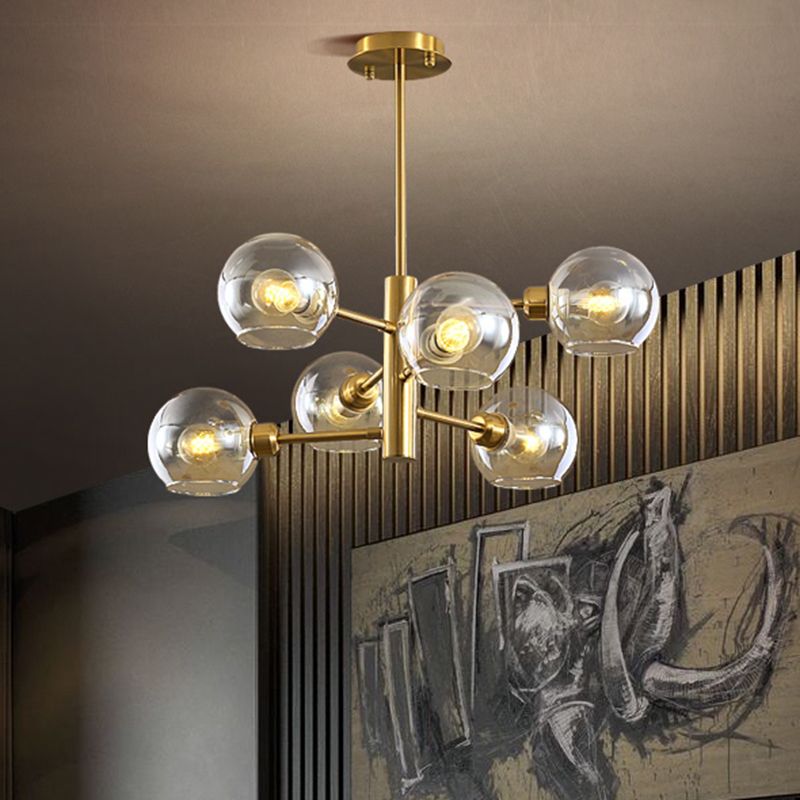 Lámpara colgada con cúpula de estilo de vidrio de estilo posmoderno accesorio de iluminación de lámpara