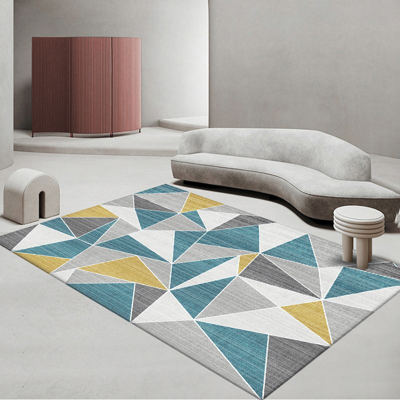 Tapis géométrique Rapis moderne Patchwork Area Tapis Polyester Tapis antidérapant pour le salon