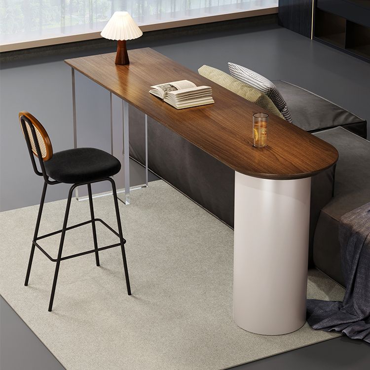 Industrial 1/2 Pieces Bar Table Set Rectangle Pine Wood Counter Table with High Stools