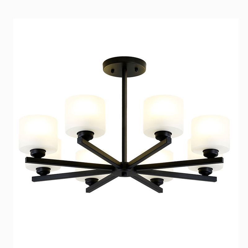 Cylinder Pendant Lights Modernism Glass Pendant Lighting Fixtures in Black