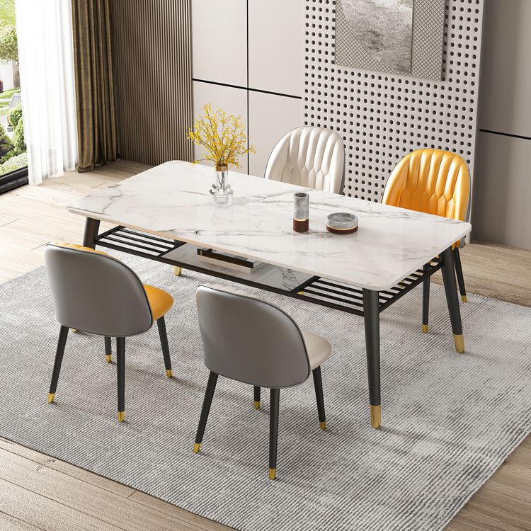 Table à manger standard en pierre pénible moderne Table à manger en forme de rectangle