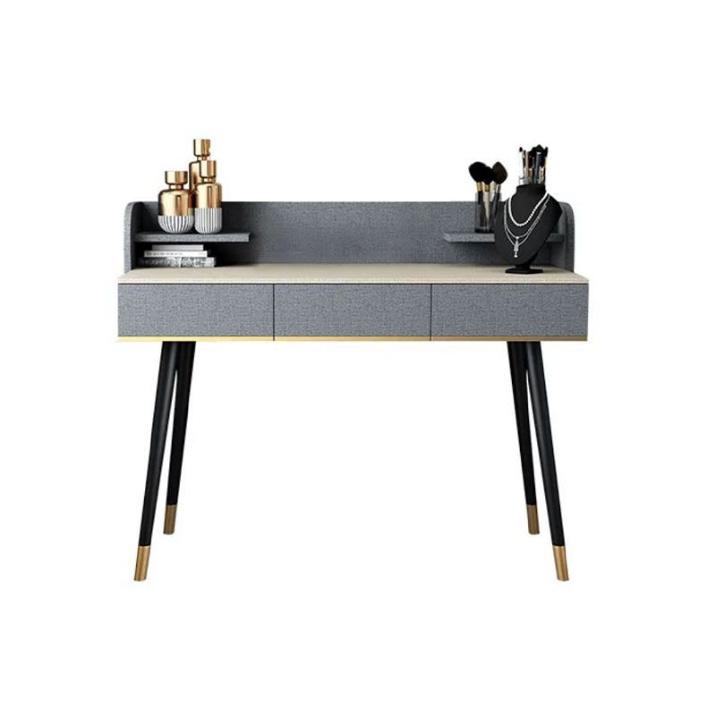 Make-up Vanity With Drawer Wooden with Makeup Table and Stool Glam