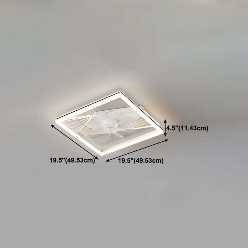 Ventilador de techo de dormitorio LED de metal ligero simple cerca de la iluminación del techo