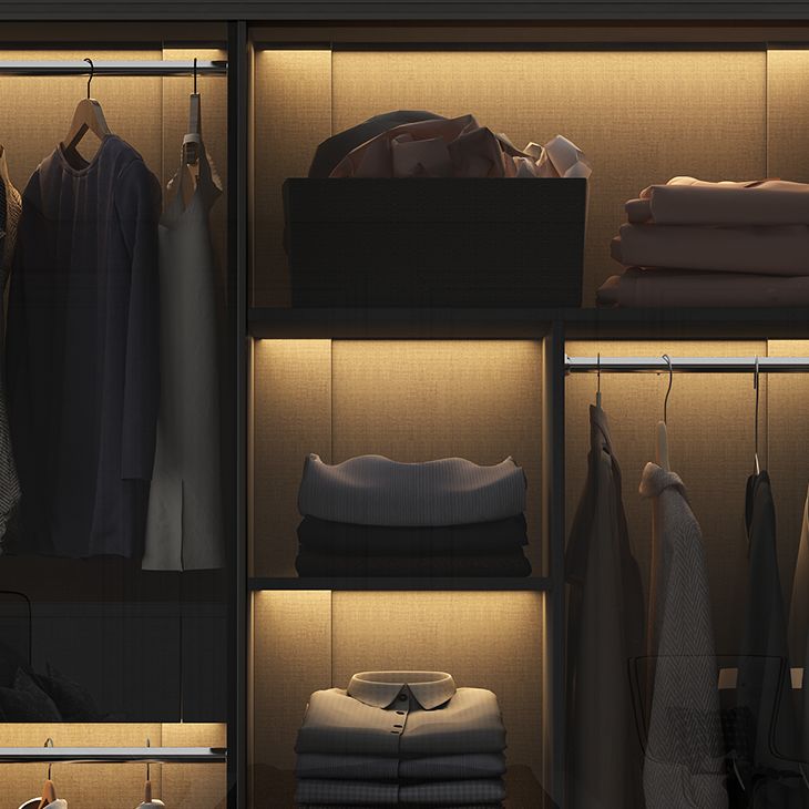 Mirrored Finish Cabinet with Glass Door Modern Interior Storage Cabinet