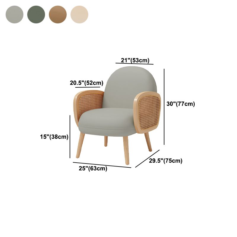 Faux Leather Sofa 29.52" D x 30.31" H Recessed Arm Sofa for Living Room