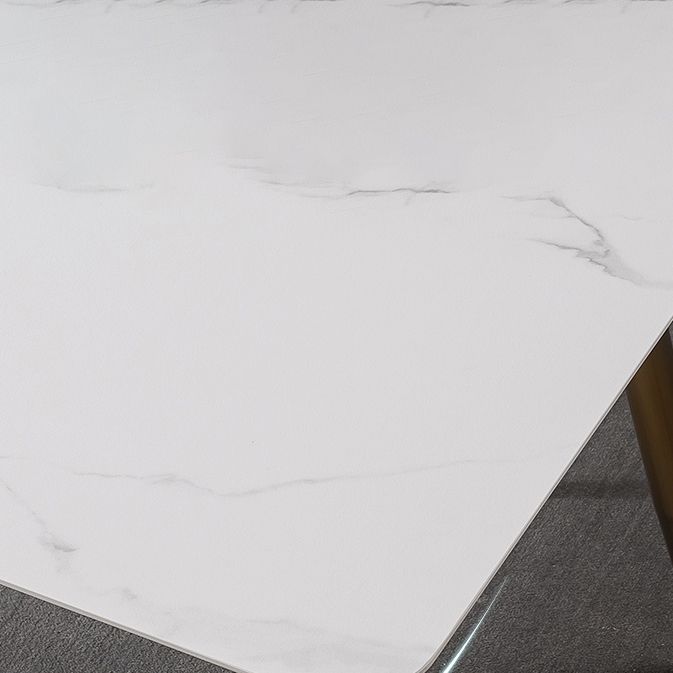 Luxury 1/2/5/7 Pieces Dining Set Sintered Stone Dining Table with Leather Chairs