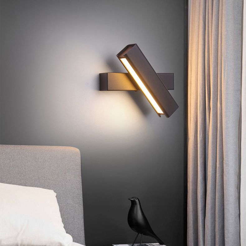 350 ° roteerbare rechthoekige LED -wandlamp 7,5 "brede Noordse eenvoudstijl metaal SCONCE Licht met onafhankelijke schakelaar