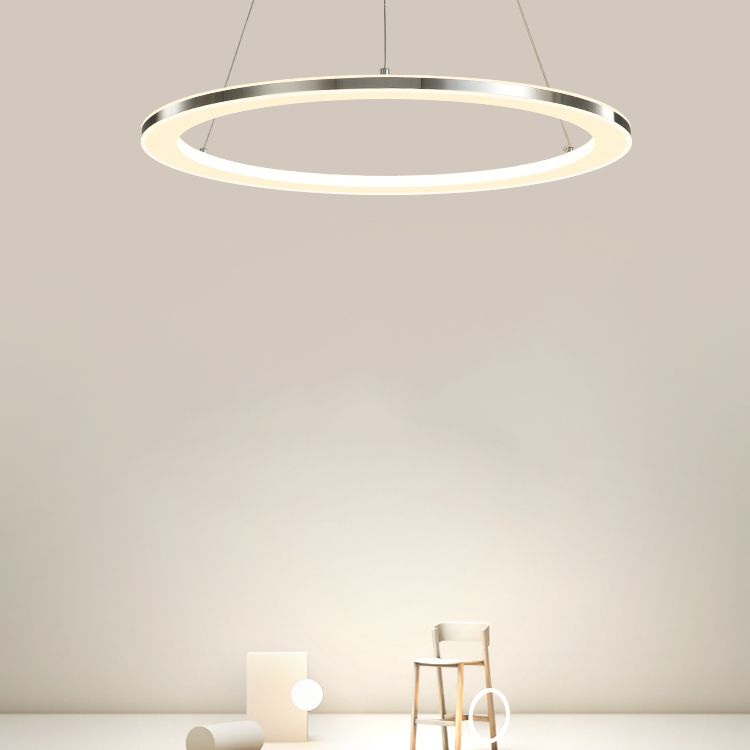 Circular 1-Light Hanging Light Fixtures Modern Style Metal Chandelier Pendant Light