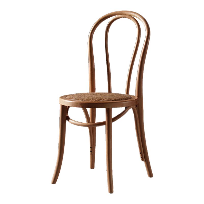 Silla de comedor de estilo tradicional, silla lateral de comedor con respaldo Windsor de cocina de madera de ratán