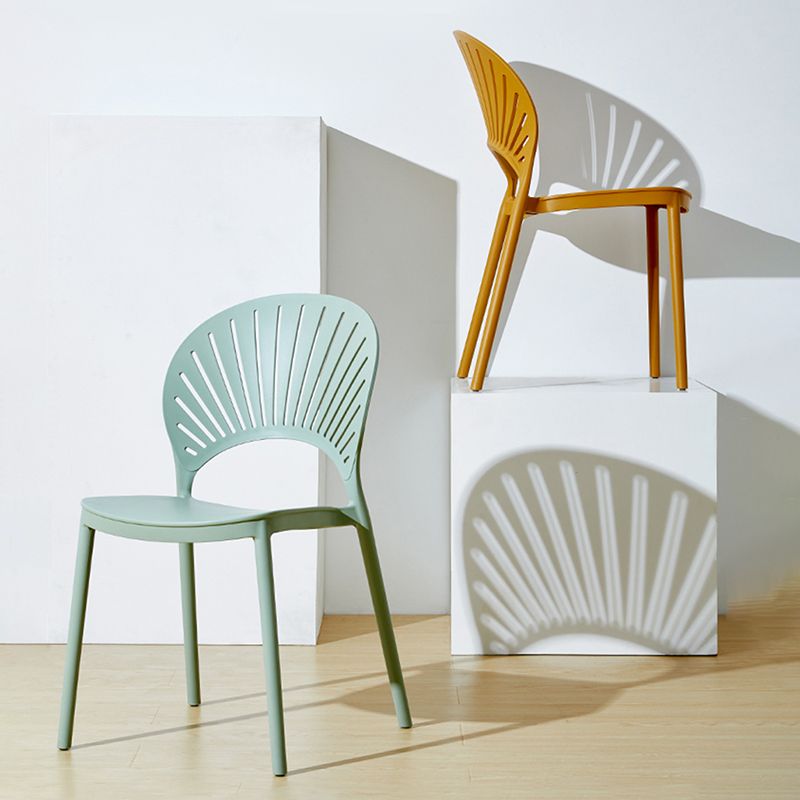Estilo contemporáneo que cena la cocina plástica de la silla con la parte posterior abierta que cena las sillas sin brazos