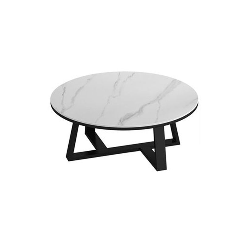 Single Coffee Table Slate Round Coffee Table for Living Room