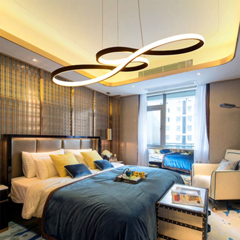 Modern Simplicity Spiral Chandelier Lamp Aluminum Hanging Pendant Lights for Restaurant