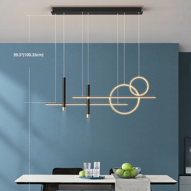 Luce a sospensione a led in gel di silice LED Linea in stile moderno in ferro battuto Aiuto per la sala da pranzo