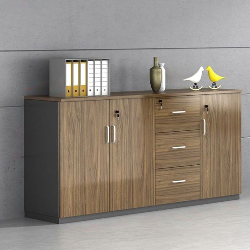 Contemporary Style Filing Cabinet Wood Lateral File Cabinet with Locking Storage