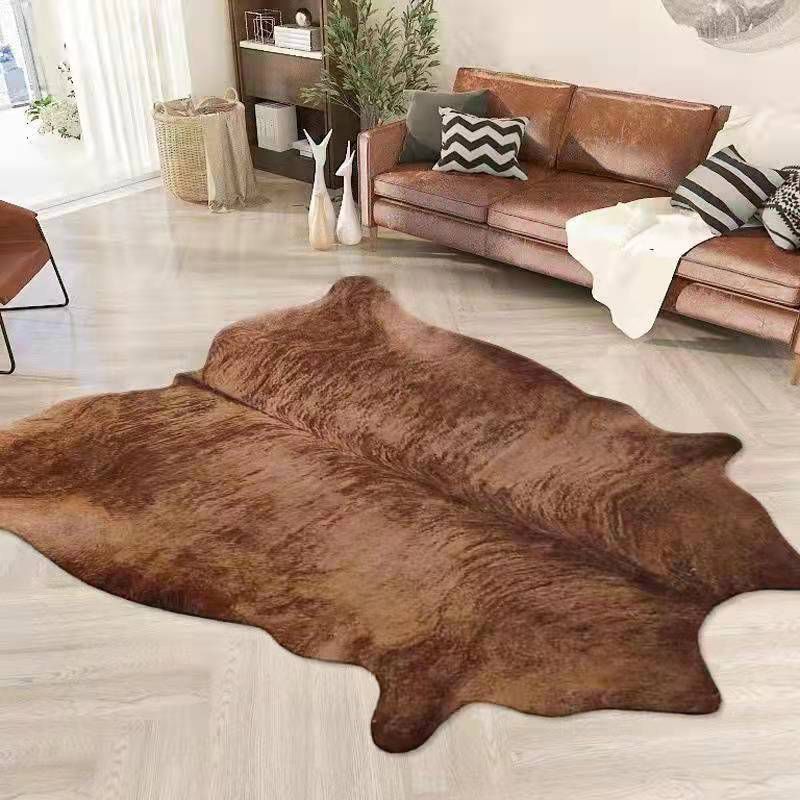 Modern Animal Rug Imitation Cowhide Carpet Anti-slip Indoor Rug for Living Room and Bedroom