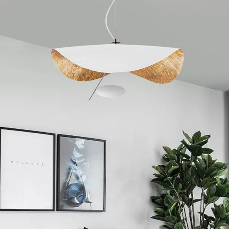 Metalen geometrische hanger lichtkit Modern 16 "/23.5" breed 1 licht wit/zwart naar beneden verlichting voor woonkamer