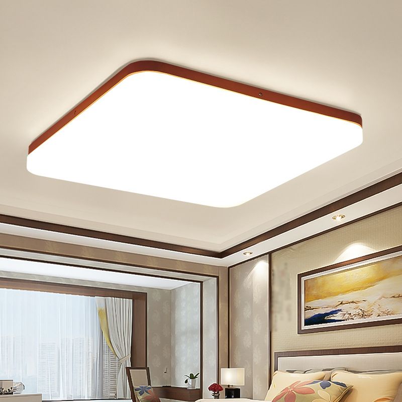 Simple Square Legno Flush Montaggio Soffitto Luce Fissaggio per Bedroom Living Room